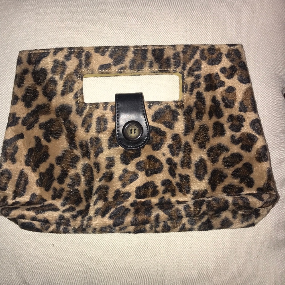 Vintage faux fur small purse leopard print